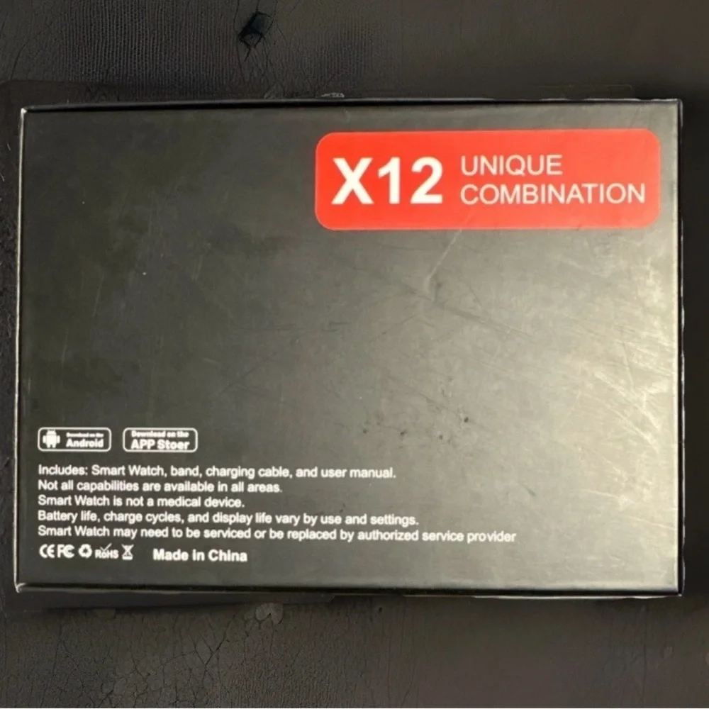 NIB X12 Unique Combination Smart Watch Ultra, Orange Band, Earphones, 2.02